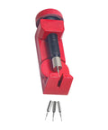 Red tool from Pro Grade Watch Band Link Removal Kit With Resizing Tool And Spring Bar Tool For Quick Band Adjustments And Pin Remover