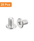 Top Shelf 304 Stainless Steel M5 0.8 X 8 Mm Flat Round Head Phillips Drive Machine Screws 20 Pack on display.