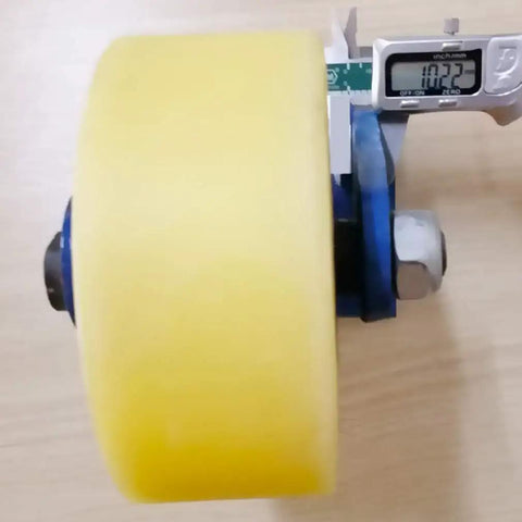 Rock Solid Heavy Duty Nylon Swivel Caster Wheels With Dual Locking Brakes, measuring 10.2 cm and showing reinforced iron core detail.