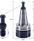 High Speed ISO30 ER32 45L Balance Collet Chuck for CNC Tool Holder G2.5 30000RPM, shown with clamp fork claw dimensions