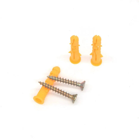 Heavy Duty Drywall Anchor And Screw Kit With 200 Pieces M6x30 Plastic Self Drilling Wall Anchors And Screws No Sweat Install For Shelves TVs Cabinets And Picture Frames, yellow anchors and screws