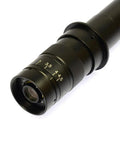 Top Shelf Black C Mount Monocular Microscope Camera Adapter Packing Ridiculously Clear Glass Optics And Smooth 180X Zoom Adjusting Wheel, close-up of eyepiece.