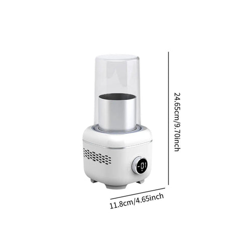 Compact Electric Cup Warmer And Chiller Plate With Digital Temperature Control Keeps Your Coffee Or Milk Lit Anywhere, 11.8cm x 24.65cm.