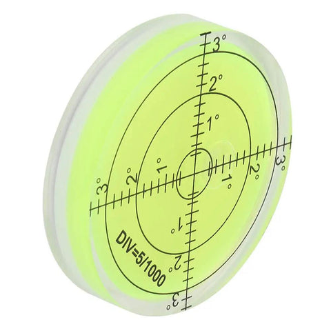 Ycauty Bubble Spirit Level 60 * 12mm Degree Marked Surface Circular Level with clear design for easy measurement visibility.