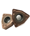 Heavy Duty Indexable Carbide Lathe Tool WCMT050308 for CNC Turning with a triangular cutting insert design.