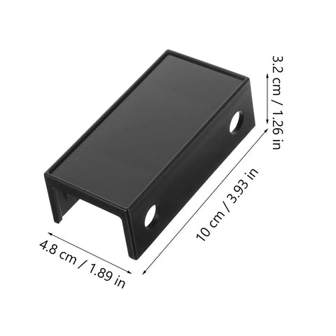 Rock Solid Under Desk Laptop Mount With Heavy Duty Black Bracket For Secure Storage And No Fuss Setup To Keep Your Workspace Neat And Super Functional All Week, shown from the side with dimensions.