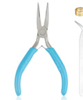 Needle Nose Pliers For Jewelry Making And Beading, Precision Chain Nose Pliers For Wirework And Repair, rust-resistant steel, blue grip