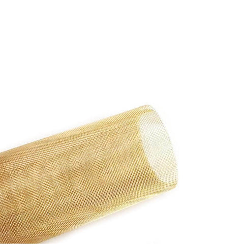 Brass Mesh Screen 30x90cm 180 Mesh Non Magnetic Woven Wire Filter Sheet in rolled form, close-up view
