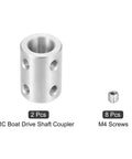 Beefy Steel Shaft Coupler For Motors And 3D Printers 4mm To 10mm, 22mm Long 16mm Diameter Encoder Joint, Heavy Duty DIY Connector Reducing Shock And Noise, Includes 8 M4 Screws, 2 Pieces; silver shaft coupler with M4 screw