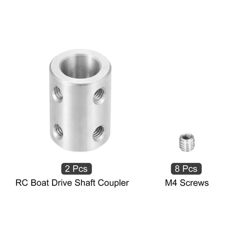 Beefy Steel Shaft Coupler For Motors And 3D Printers 4mm To 10mm, 22mm Long 16mm Diameter Encoder Joint, Heavy Duty DIY Connector Reducing Shock And Noise, Includes 8 M4 Screws, 2 Pieces; silver shaft coupler with M4 screw