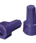 Trade Grade Twist On Wire Nuts For Aluminum To Copper Wiring Big Box Of One Thousand in purple, showing flame resistant design.