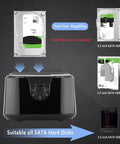 Premier Dual Bay External Hard Drive Docking Station Supporting 2.5 And 3.5 Inch SSD And HDD Drives Via Rapid SATA III To USB 3.0 Connection showing tool-free design.