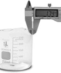 Griffin Low Form Beaker Set In 3.3 Borosilicate Glass Type I Class A with 250ml beaker and caliper, double metric scale, extra marking spot.