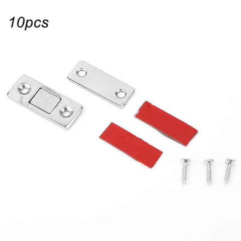 Stainless Steel Cabinet Door Magnets Set 10 Pcs Sliding Door Catches With Double Sided Tape For Cabinets Closets Drawers