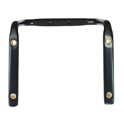 Dual Water Bottle Cage Holder For Bikes Ultra Lightweight Aluminum Alloy Two Bottle Mount in black, front view.
