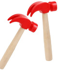 2 Pack Wooden Hammer Toys For Kids Safe Durable Realistic Simulation Hammers Ideal For Learning Pretend Play DIY Games Party Supplies Educational Tools For Children, red heads