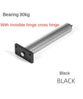 Concealed Pipe Chain Spring Door Hinge With Built In Soft Close For Interior Doors, silver and black finish, 80kg bearing capacity.