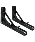 Two Pack Heavy Duty Folding Shelf Brackets Set, Triangle Wall Mounted Billy Brackets, 14 Inch Black, side view
