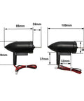 Diagram with measurements of Beefy Underwater Thruster Pair 5 to 12V With 13000 RPM Brushed 390 Motors and 26mm nylon propellers.