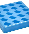 RPS Series 5-Slide Mailer Rack For 20 Slots, Heavy-Duty High-Impact PS Plastic, Recessed Lid, Molded Dividers To Keep Jars Steady During Transit, Rounded Corners, Light Blue, top view