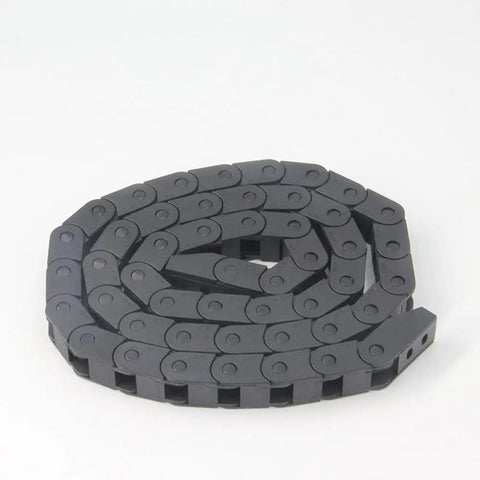 1 Meter Closed Drag Chain Cable Carrier 10x10mm For 3D Printer And CNC Machines, coiled black plastic wire chain