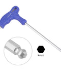 4mm Ball End Hex Key T Handle Wrench Spanner In Metric CR-V Steel Durable Chrome Vanadium With Ergonomic L Grip High Torque