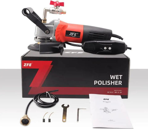 Powerful 800W 110V Variable Speed 4 Inch Wet Polisher And Grinder With Diamond Polishing Pads, GFCI Safety, rubber handle