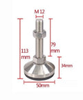 Hella Stable Heavy Duty Adjustable Leveling Feet Set With Legit Professional Threaded Support Legs For Uneven Floors And Easy Machine Base Shims That Grip Solid Badass Rust Proof Hardware 4 Piece Kit dimensions and features.