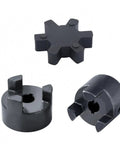 Half To Seven Eighth Inch L Jaw Coupling Set Three Piece Flexible Multi Flex Couplers made from HT250 steel with Buna N rubber spider