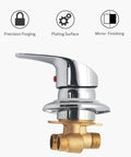 Slick Brass Shower Valve One Way Diverter Tap With G1/2 Cold Hot Water Mixer For Bathroom showing chrome finish and brass body.