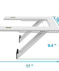 Beefy Heavy Duty Window Air Conditioner Bracket With Dual Arms Up To 180 Lbs For 12000-24000 BTU Units, side view with dimensions