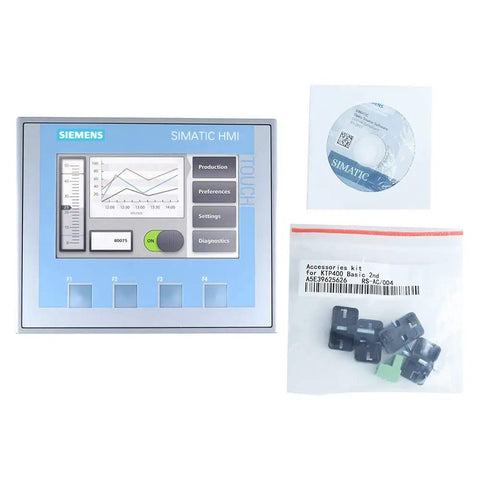 KTP400 HMI Touch Panel For Industrial Automation And Control Systems, High Resolution Wide Screen Color Display with accessories