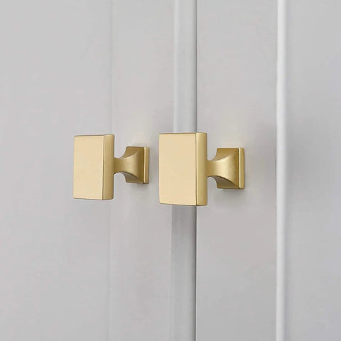 Gold Cabinet Knobs 30 Pack Brushed Brass Square Zinc Alloy Dresser Drawer Hardware For Kitchen Cabinets And Furniture Dope Satin Finish Easy Install Durable Luxury Hardware Set
