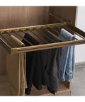 Multi Tier Slide Out Closet Pants Rack Trouser Hanger Organizer For Jeans Ties Scarves with smooth glide storage bars.