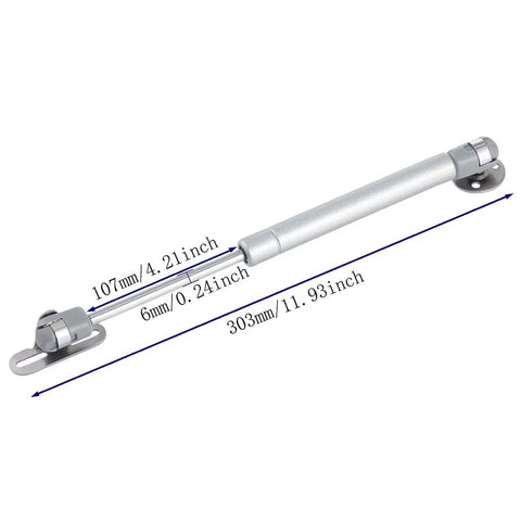 Heavy Duty 12 Inch Gas Strut Cabinet Lift Support Set Of 2 With Soft Close Lids Buffer And Telescopic Door Gas Spring, 303mm length.