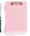 High Capacity Clipboards With Storage For 8.5x11 Papers Plastic Clipboard With Durable Metal Clip And Built In Pen Holder Workhorse Nurse And Teacher Clipboard For School And Office Hanging Hole For Easy Mounting, pink with rose gold clip, multiple color options