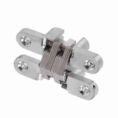 180 Degree Zinc Alloy Invisible Folding Door Hinges For Cabinets And Sliding Doors Rustproof Stainless Steel Cross Hidden Hinges