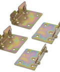 Heavy Duty Bed Rail Brackets With Mounting Hardware, Non Mortise Double Hook Slot Bed Frame Connectors, Set of Four iron fittings.