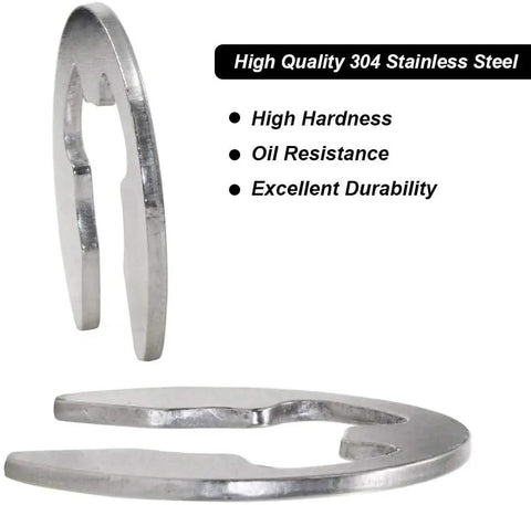 External Retaining Ring Kit With 120 Pcs, 10 Sizes, 304 Stainless Steel Circlip Rings, Snap Ring Set In Box, Rust Resistant And Heat Treated