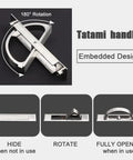 2 Pack Stealthy Invisible Cabinet Drawer Handle 180 Degree Rotating Hidden Concealed Grip Pulls Zinc Alloy Embedded Design