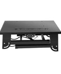 Slick Portable Folding Table Saw With Hassle Free Hookup And Big Power Three Thousand Watt Motor engineered for fast desktop wood cutting, black surface.