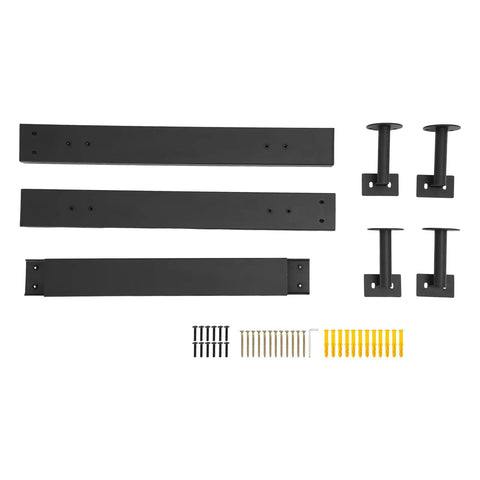 Premium Stainless Steel Flush Wall Mount Handrail For Indoor Outdoor Stairs Heavy Duty Spray Coated Safety Railing Built Tough Two Hundred Pound Load Capacity hardware kit including brackets and screws.