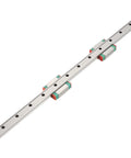 Compact Linear Guide Rail Kit 300mm With Two MGN12B Slide Blocks For Precise Motion In Small Shop Automation Projects, angled view.