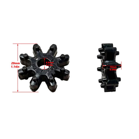 Flexible Steering Coupling For Hyundai And Kia Vehicles, 2 Piece Steering Column Motor Adapter Fits Sonata Elantra Santa Fe Azera Veloster Soul Optima Forte Cadenza Replaces 56315-2K000FFF, black rubber, 29mm x 10mm