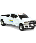 New Holland Ram 3500 Big Horn Dealership Diecast Pickup Truck 1 By 64 Scale With Chrome Grille And Bumpers, Black Bed Liner