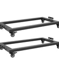Heavy Duty Furniture Moving Dolly Set Two Pack with Adjustable Baffles and Hollow Center Frame for Irregular Bases, Four Locking Swivel Wheels, Ultra Sturdy Moving Cart for Sofas, Couches, Tables, Beds, and Appliances, black steel frame