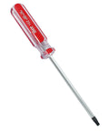 T20 Security Torx Screwdriver With Strong Magnetic Tip 7 Inch Chrome Vanadium Build Red Grip on a white background.