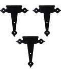 Heavy Duty Black T Shaped Decorative Barn Door Hinges Dang Tough Garden Shed Gate Strap Hardware With Weather Resistant Finish 3 Pack
