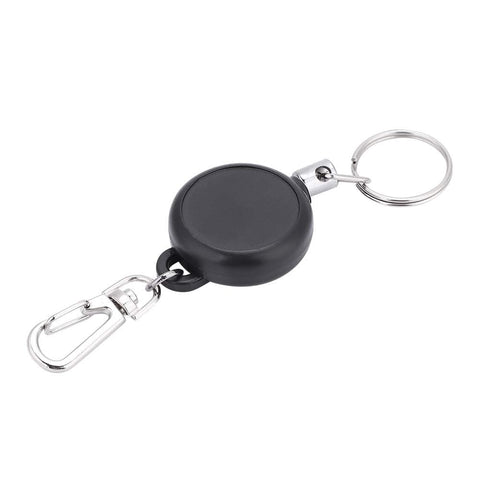Extendable Keychain With Retractable Cord, 60cm Steel Wire Rope Key Reel, Heavy Duty Key Ring Built From ABS Plastic And Stainless Steel Construction