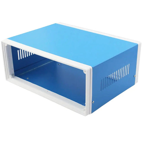 Blue Metal Electronics Enclosure Project Case For DIY Builds Junction Box With Four Mounting Feet 12.6 X 10.6 X 4.7 Inches